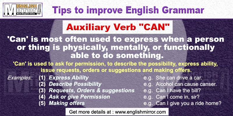 Use of Auxiliary Verb 'Can' in English Grammar