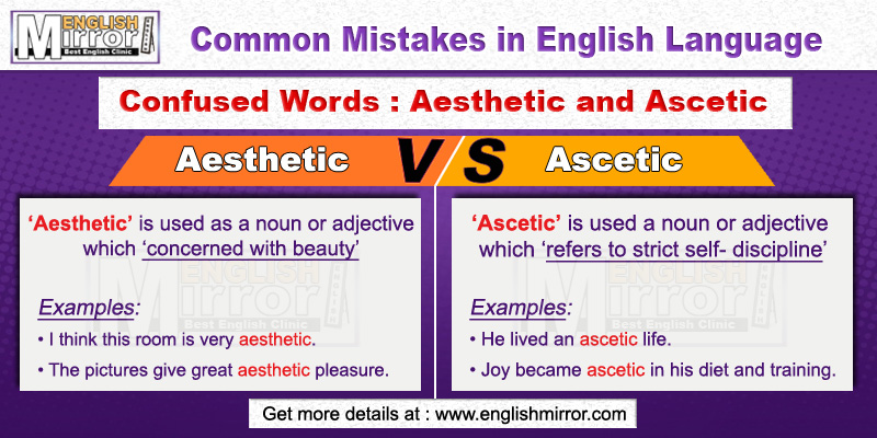 Confused Words Aesthetic and Ascetic in English