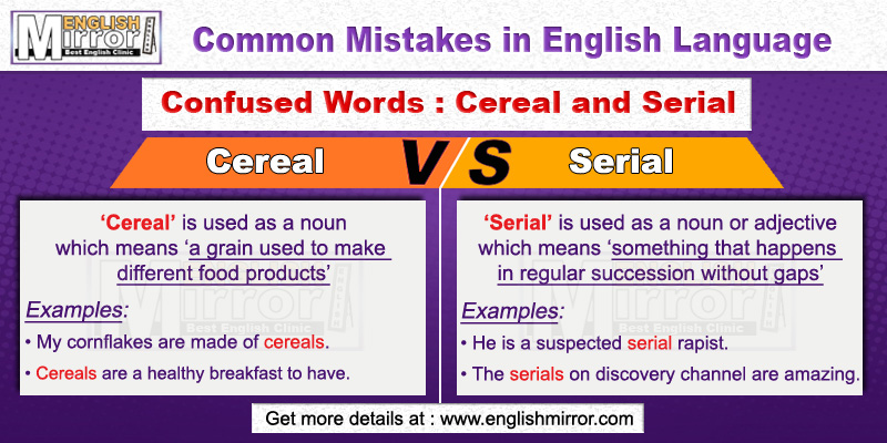 Confused Words Cereal and Serial in English
