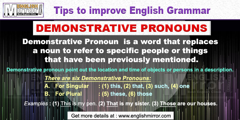 Demonstrative Pronouns in English Grammar