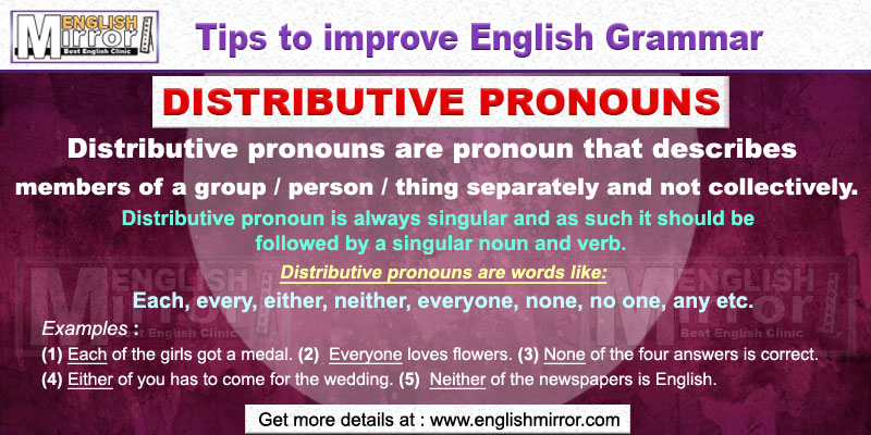 Distributive Pronouns in English Grammar