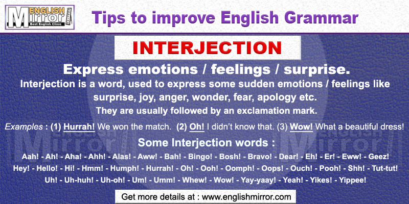 Interjection - Parts of Speech