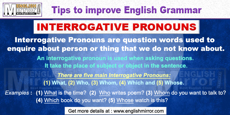 Interrogative Pronouns in English Grammar