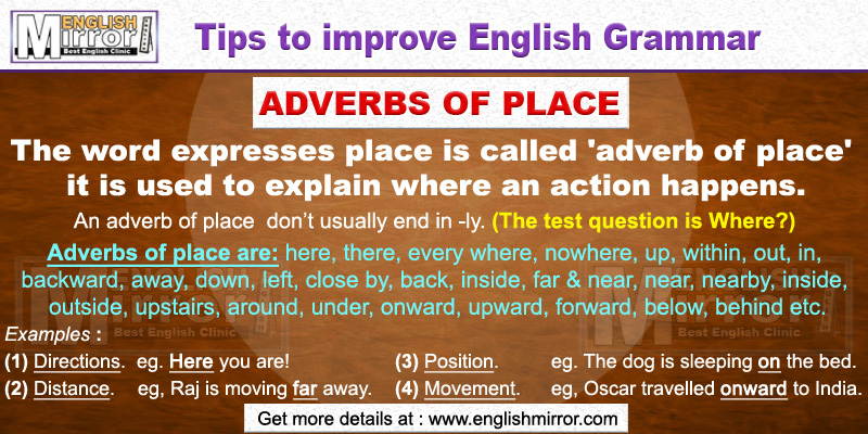 Uses of Adverbs of Place in English