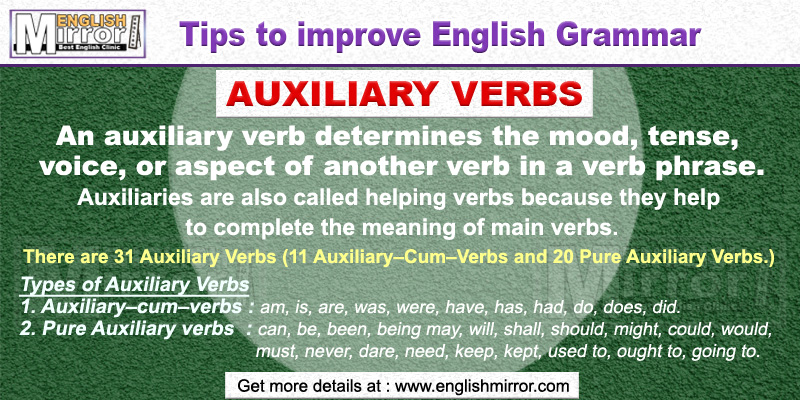 Types of Auxiliary Verbs in English